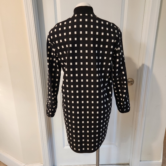 Akris Punto luxury square dots reversible coat/dress size 6 black white - Picture 4 of 15